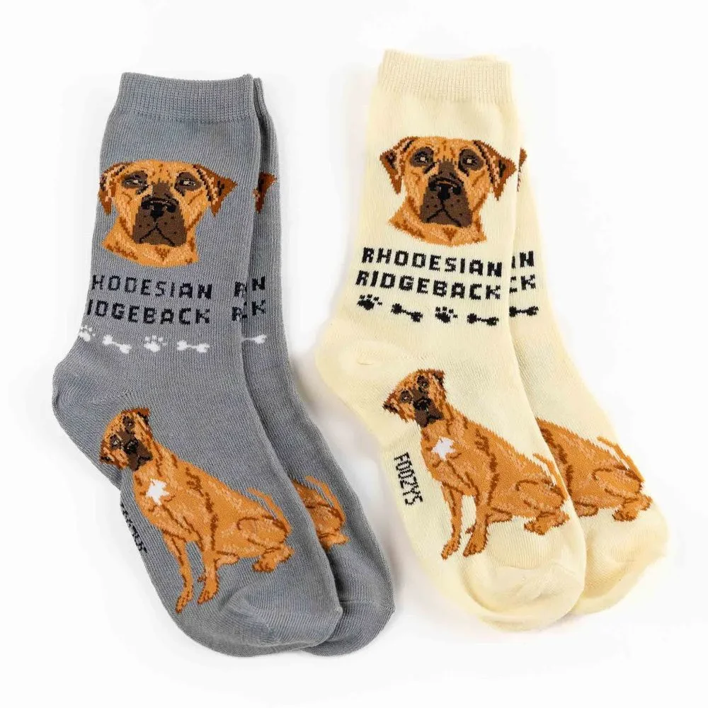 Rhodesian Ridgeback Dog Socks 2 Pairs Hunting Foozys Canine Puppy Cute Dogs